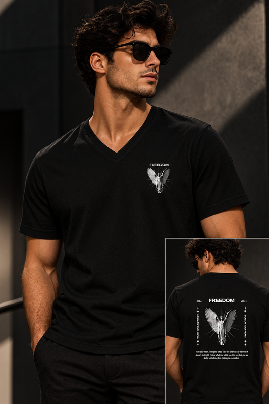 Unisex Short Sleeve V-Neck FreeDom T-Shirt