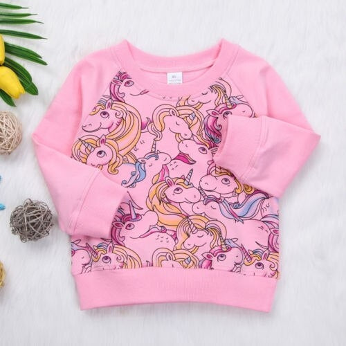 Unicorn Toddler Kids Girls Sweatshirt Pullover
