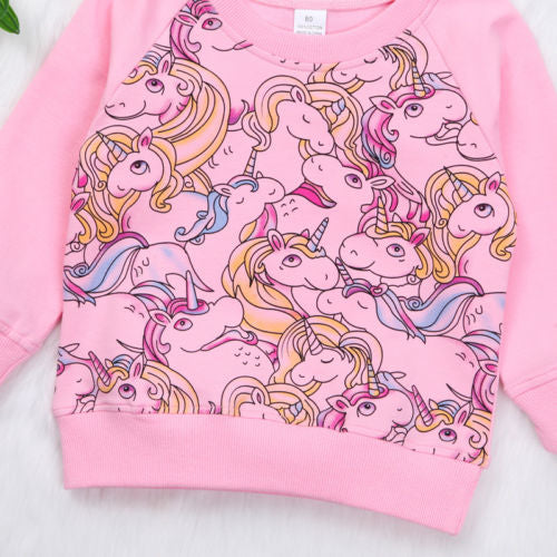 Unicorn Toddler Kids Girls Sweatshirt Pullover