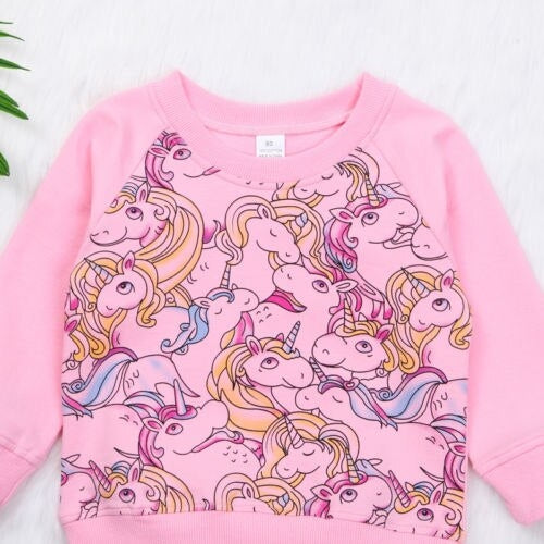 Unicorn Toddler Kids Girls Sweatshirt Pullover