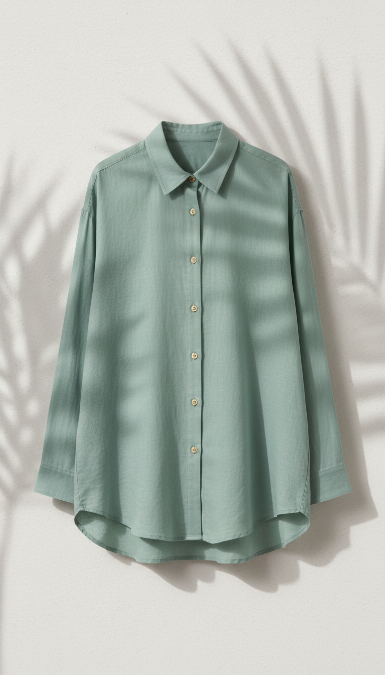 Linen Shirt in Coral Shell