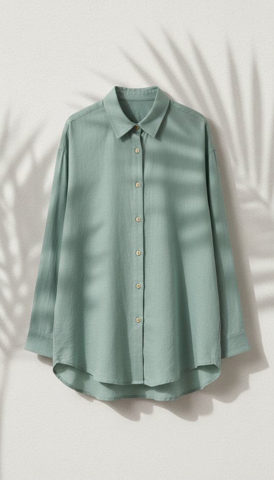 Linen Shirt in Coral Shell